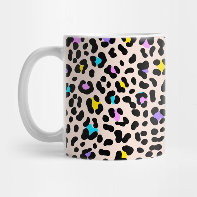 Colorful Animal Print Leopard Pattern On Pink Blush by Giggias